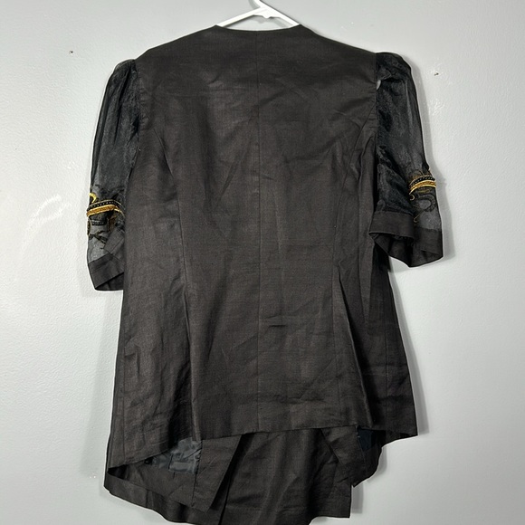 Blue Vintage Beaded Embroidered Skirt Suit Set size 18 Black and gold vintage - Picture 10 of 17